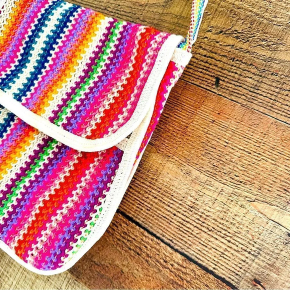 Nwot M.M.M. Artisan Handmade Colored Woven Bag - Picture 4 of 11